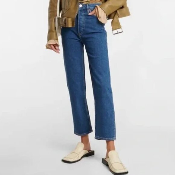 Re/Done 70'S Stovepipe Jeans Women's Size 30 Button Fly Deep Faded Blue - Picture 5 of 16